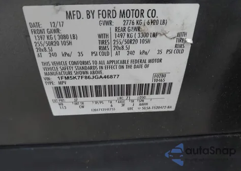 2018 Ford Explorer Limited from USA, damaged, VIN 1FM5K7F86JGA46877